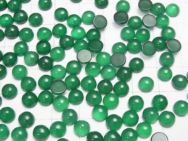 [Video] Green Onyx AAA Round Cabochon 6x6mm 10pcs