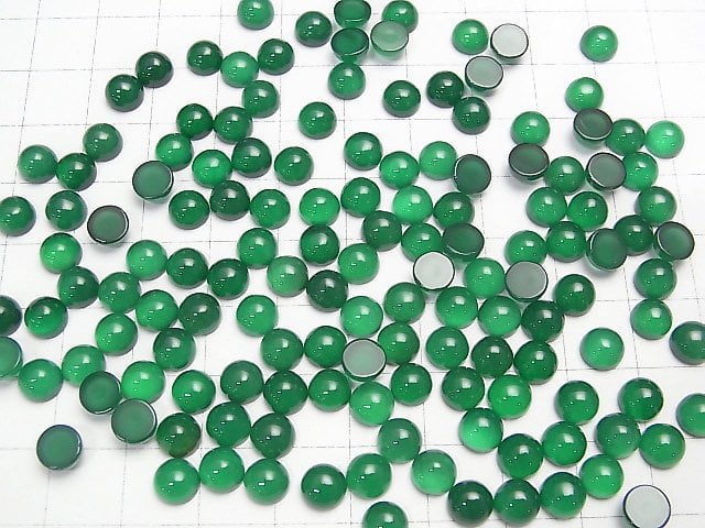 [Video] Green Onyx AAA Round Cabochon 6x6mm 10pcs