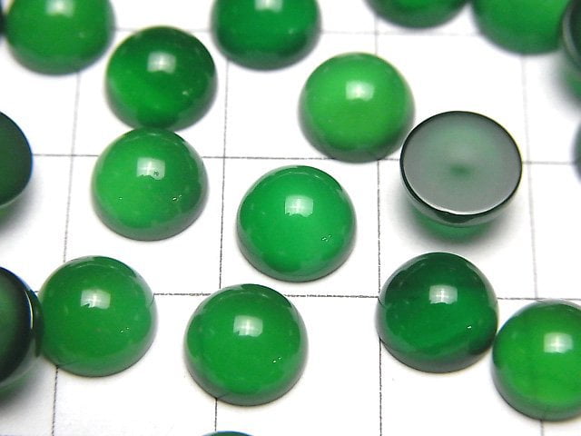 Green Onyx AAA Round Cabochon 8x8mm 5pcs