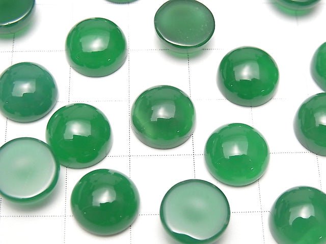 [Video]Green Onyx AAA Round Cabochon 10x10mm 5pcs