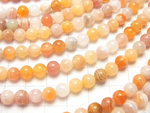 Pink Orange Botswana Agate Round 6mm 1strand beads (aprx.15inch/38cm)