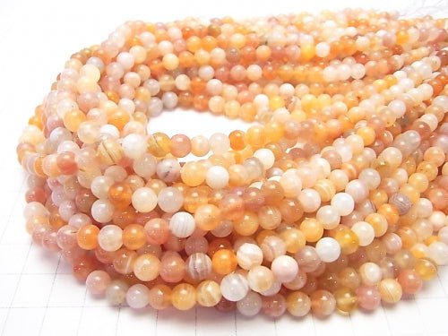 Pink Orange Botswana Agate Round 6mm 1strand beads (aprx.15inch/38cm)