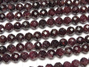 High Quality! Mozambique Garnet AA 64Faceted Round 6.5mm 1strand beads (aprx.15inch/36cm)