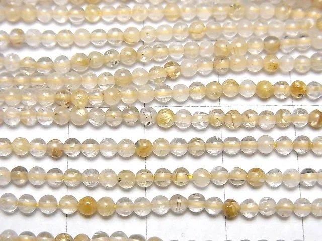 Quartz rutile AA Rond 2 mm 1 fil (environ 15 pouces/36 cm)