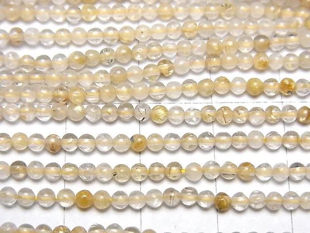 [Video]Rutilated Quartz AA Round 2mm 1strand beads (aprx.15inch/36cm)