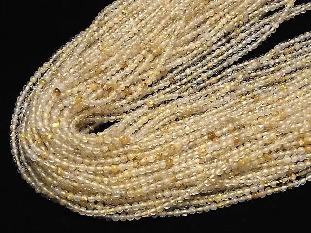 [Video]Rutilated Quartz AA Round 2mm 1strand beads (aprx.15inch/36cm)