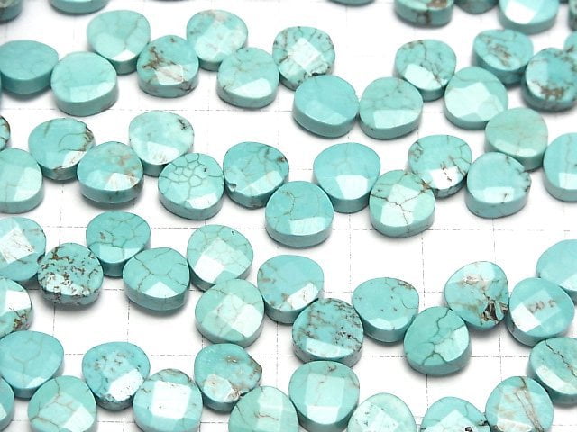 1strand $8.79! Magnesite Turquoise  Chestnut Shape 9x9x3mm 1strand beads (aprx.8inch/20cm)