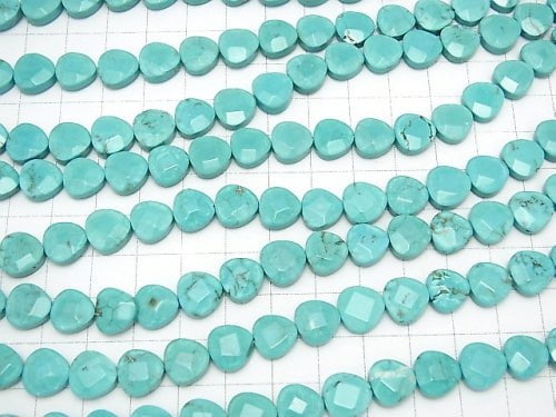 1strand $8.79! Magnesite Turquoise  Vertical Hole Chestnut Shape 9x9x3mm 1strand beads (aprx.15inch/37cm)