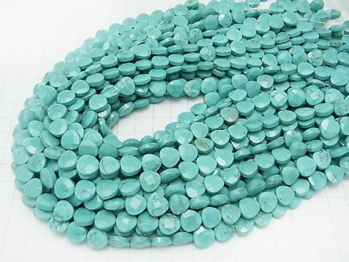 1strand $8.79! Magnesite Turquoise  Vertical Hole Chestnut Shape 9x9x3mm 1strand beads (aprx.15inch/37cm)