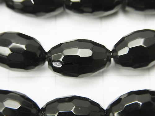 1strand $9.79! Onyx  Faceted Rice 12x8x8mm 1strand beads (aprx.15inch/38cm)