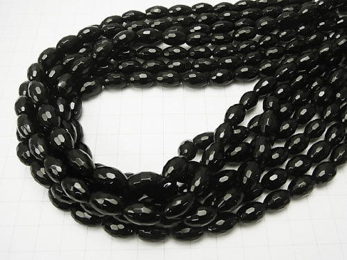 1strand $9.79! Onyx  Faceted Rice 12x8x8mm 1strand beads (aprx.15inch/38cm)