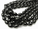 Onyx  Faceted Rice 18x13x13mm half or 1strand beads (aprx.14inch/35cm)