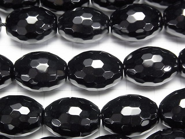 [Video] Onyx  Faceted Rice 20x15x15mm half or 1strand beads (aprx.15inch/36cm)