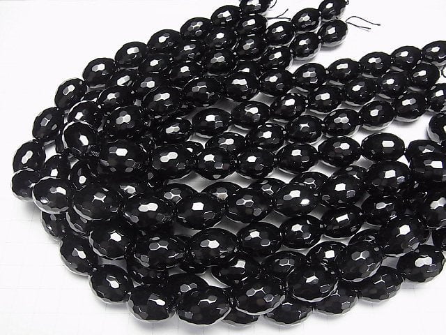 [Video] Onyx  Faceted Rice 20x15x15mm half or 1strand beads (aprx.15inch/36cm)