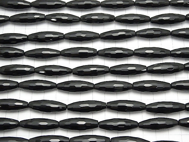 Onyx  Faceted Rice 30x10x10mm half or 1strand beads (aprx.14inch/35cm)