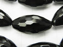 Onyx  Faceted Rice 30x15x15mm half or 1strand beads (aprx.15inch/36cm)