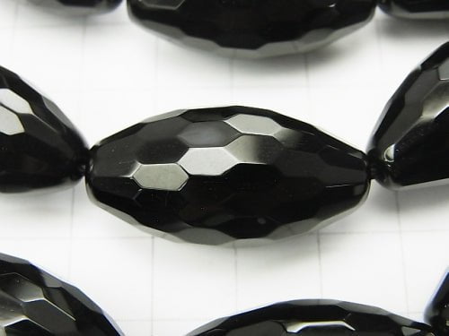 Onyx  Faceted Rice 30x15x15mm half or 1strand beads (aprx.15inch/36cm)