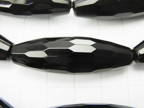 Onyx  Faceted Rice 40x12x12mm half or 1strand beads (aprx.13inch/32cm)