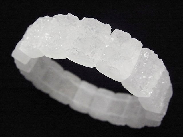 1strand $29.99! Druzy Quartz double hole rectangle 16 x 12 x 8 mm 1strand (Bracelet)