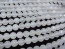[Video] White Chalcedony polka dot Faceted Round 8mm 1strand beads (aprx.15inch / 37cm)