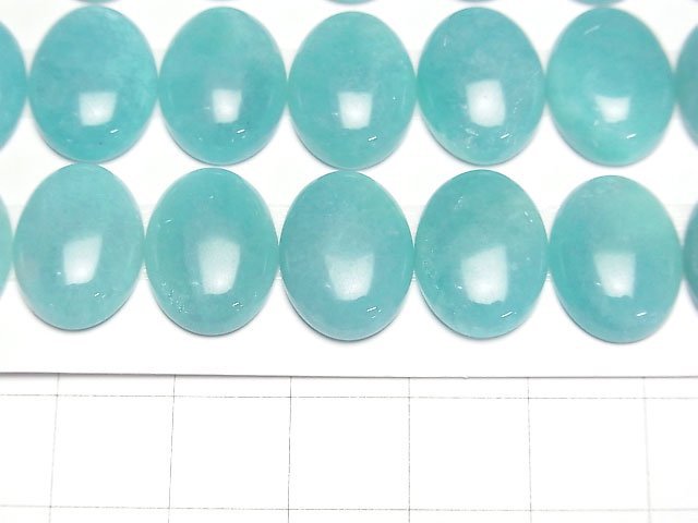 [Video] Peruvian Amazonite AAA- Oval Cabochon 16x12mm 2pcs