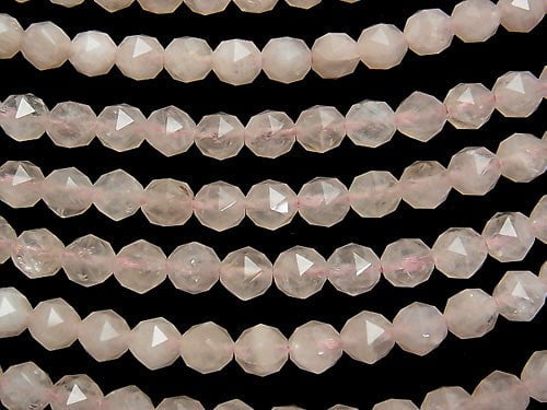 High Quality! Rose Quartz AA ++ Star Faceted Round 8mm half or 1strand beads (aprx.15inch / 37cm)