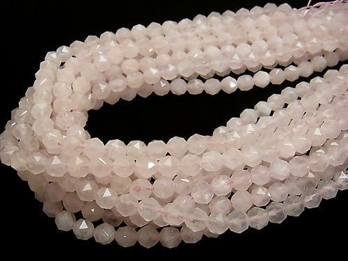 High Quality! Rose Quartz AA ++ Star Faceted Round 8mm half or 1strand beads (aprx.15inch / 37cm)