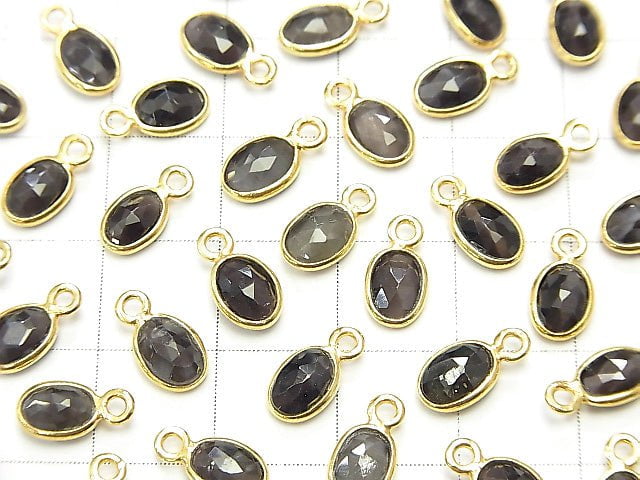 High Quality Sillimanite ,Cat's Eye AAA Bezel Setting Rose Cut 7x5mm [One Side ] 18KGP 5pcs $15.99!