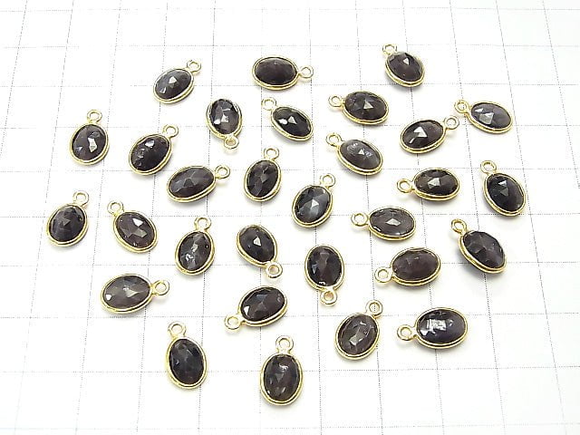 High Quality Sillimanite ,Cat's Eye AAA Bezel Setting Rose Cut 9x7mm [One Side ] 18KGP 4pcs $29.99!