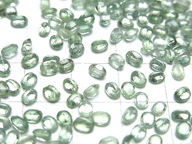 [Video]High Quality Green Kyanite AAA Loose stone Oval Faceted 4x3mm 5pcs