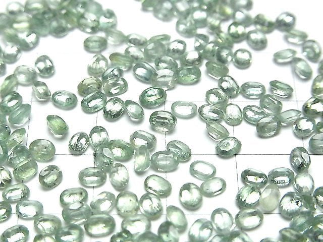 [Video]High Quality Green Kyanite AAA Loose stone Oval Faceted 4x3mm 5pcs