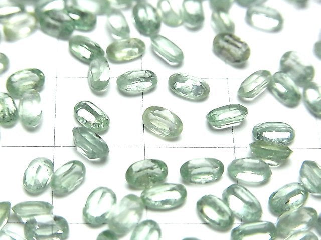 [Video]High Quality Green Kyanite AAA Loose stone Oval Faceted 5x3mm 5pcs