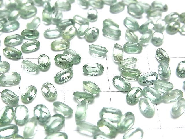 [Video]High Quality Green Kyanite AAA Loose stone Oval Faceted 5x3mm 5pcs