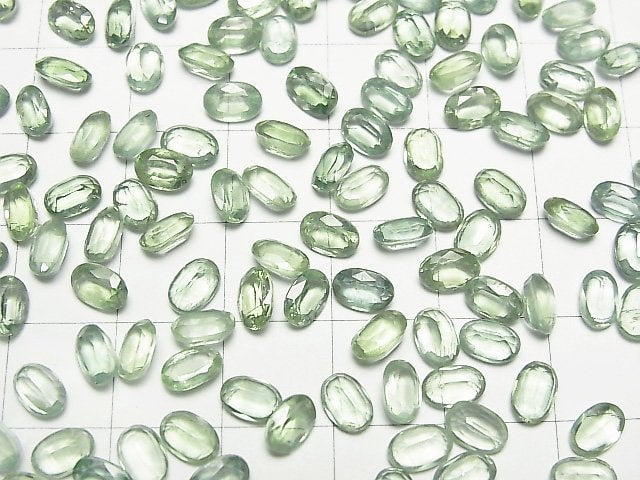 [Video] High Quality Green Kyanite AAA Loose stone Oval Faceted 6x4mm 5pcs