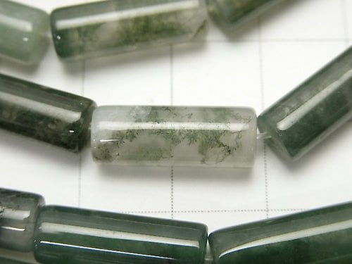 [Video]Moss Agate AAA Tube 16x6x6mm 1strand beads (aprx.15inch/36cm)