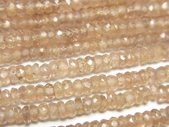 [Video]High Quality! Natural Zircon AAA- Faceted Button Rondelle half or 1strand beads (aprx.13inch/32cm)