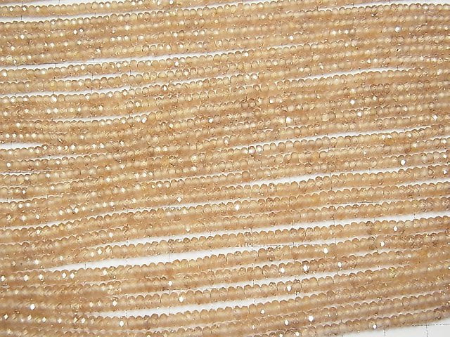 High Quality! Natural Zircon AAA Faceted Button Roundel  half or 1strand beads (aprx.13inch/32cm)