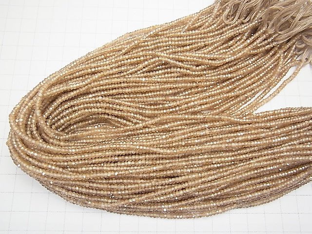 High Quality! Natural Zircon AAA Faceted Button Roundel  half or 1strand beads (aprx.13inch/32cm)