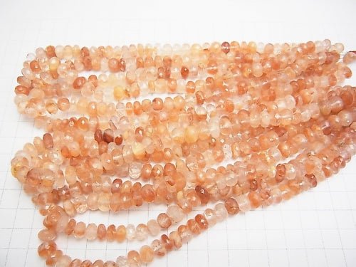 High Quality Red Quartz AAA Faceted Button Rondelle half or 1strand beads (aprx.15 inch / 38 cm)