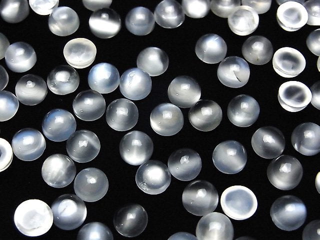 White Moonstone AA++ Round Cabochon 6x6mm 5pcs