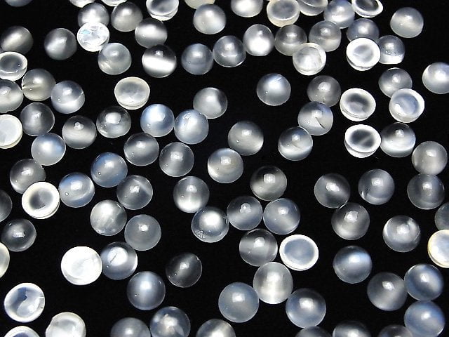 White Moonstone AA++ Round Cabochon 6x6mm 5pcs