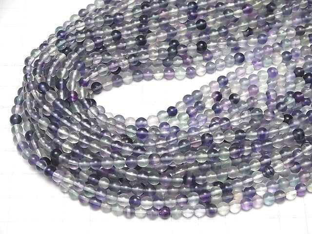 1strand $8.79! Multicolor Fluorite AA ++ Round 4mm 1strand beads (aprx.15inch / 38cm)