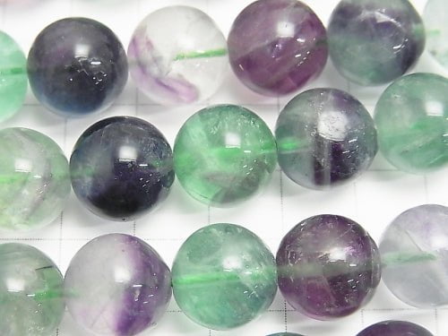 Multicolor Fluorite AA + Round 13 mm half or 1 strand beads (aprx.15 inch / 36 cm)