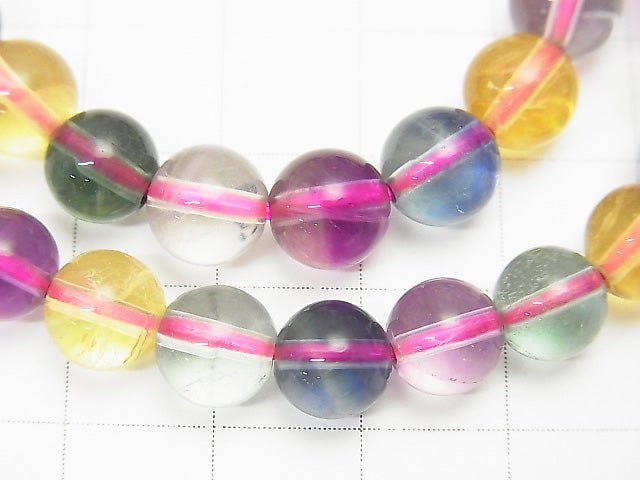 [Video]High Quality Multicolor Fluorite AAA Round 8mm 1strand (Bracelet)