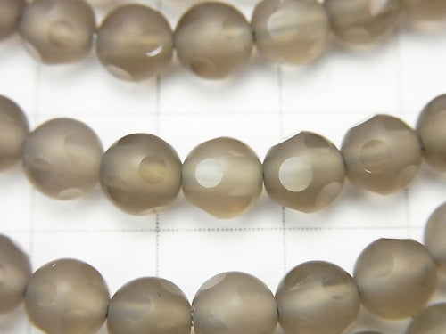 1strand $8.79! Gray Onyx AAA polka dot Faceted Round 6mm 1strand beads (aprx.15inch / 38cm)