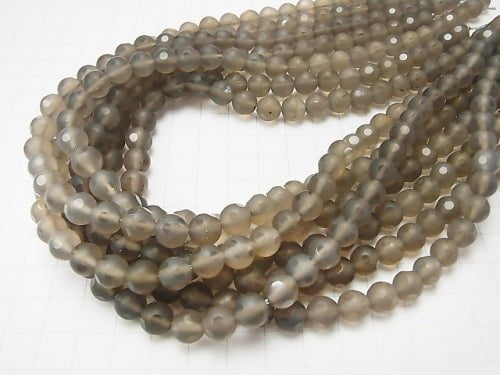 1strand $9.79! Gray Onyx AAA polka dot Faceted Round 8mm 1strand beads (aprx.15inch / 38cm)