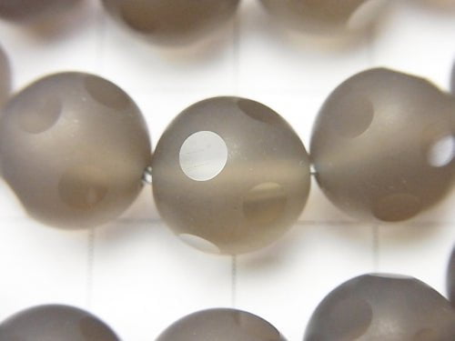 Gray Onyx AAA polka dot Faceted Round 10mm half or 1strand beads (aprx.15inch / 37cm)