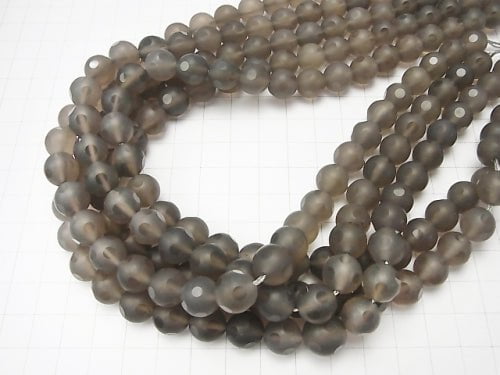 Gray Onyx AAA polka dot Faceted Round 10mm half or 1strand beads (aprx.15inch / 37cm)