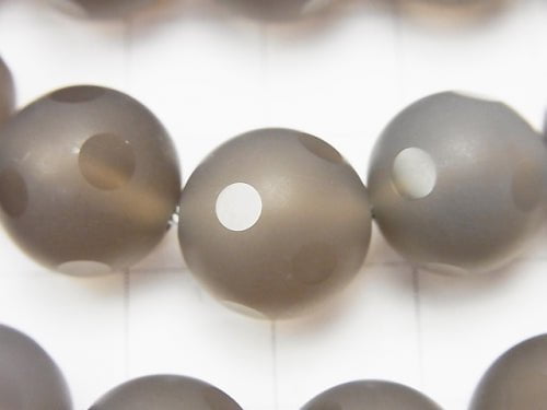 Gray Onyx AAA polka dot Faceted Round 12 mm half or 1 strand beads (aprx.15 inch / 37 cm)