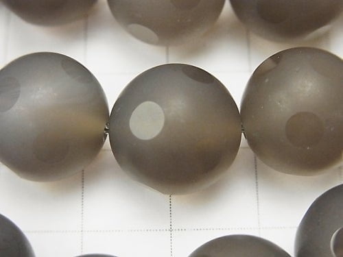 Gray Onyx AAA polka dot Faceted Round 14mm half or 1strand beads (aprx.15inch / 37cm)